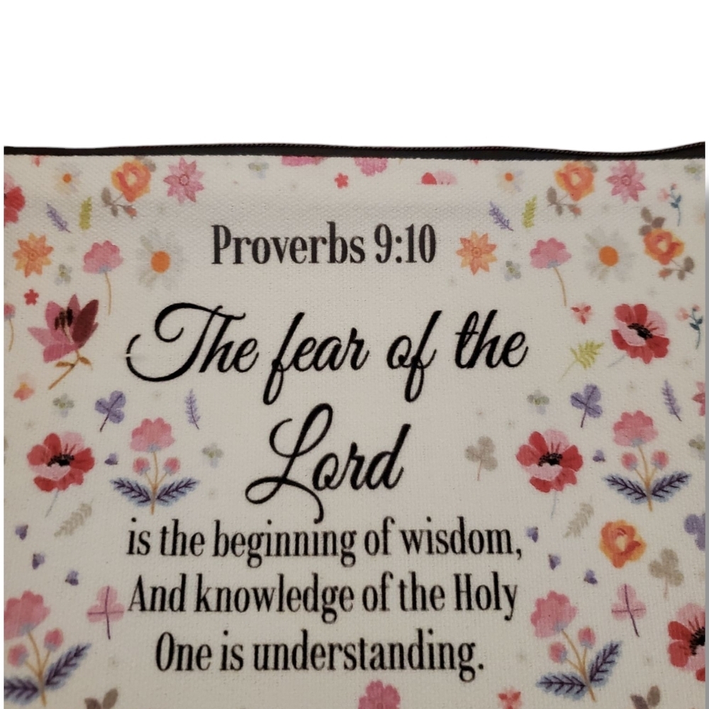 Floral Bible Verse Makeup Bag, Pencil Pouch, Inspiration Multipurpose Bag Gift - Picture 5 of 10